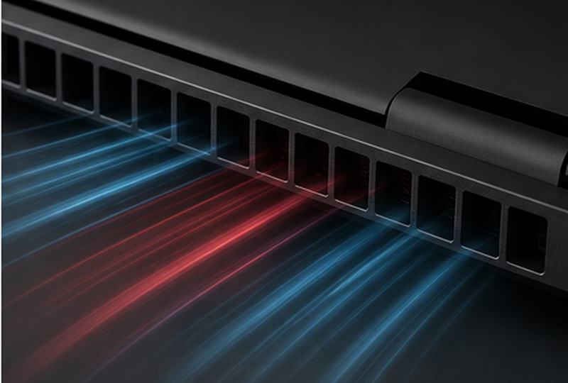 Gaming laptop with cooling airflow concept