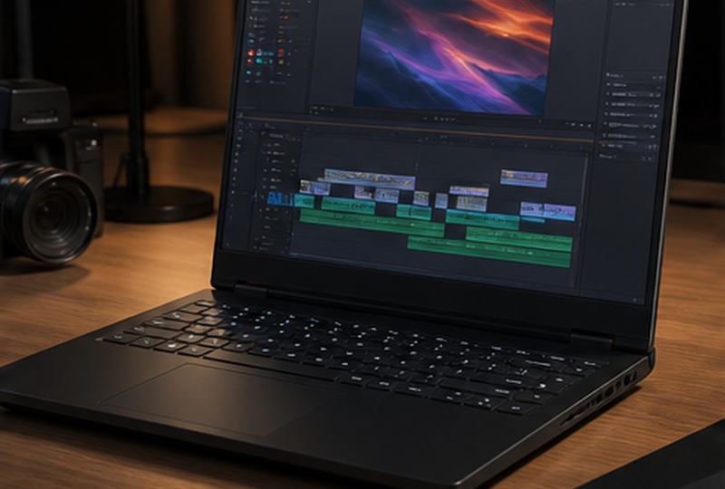 Creative applications on a laptop screen