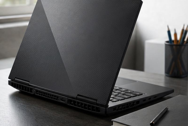 HP OMEN laptop with performance dashboard